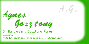 agnes gosztony business card