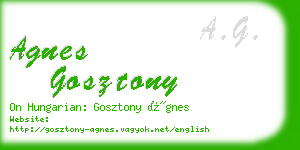 agnes gosztony business card